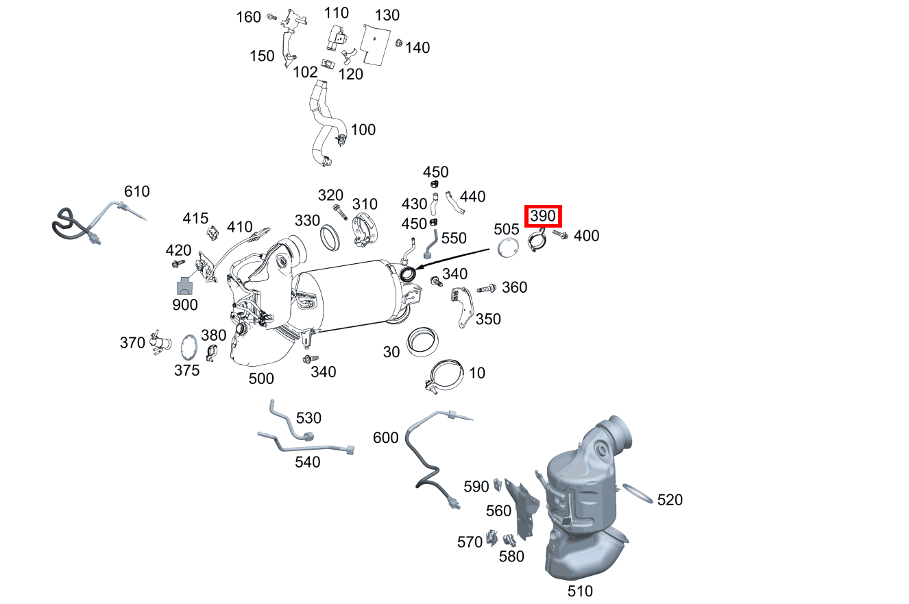 Rohrschelle Abgasanlage Abgasrückführung G 400 d 463 Rohrschelle Abgasanlage Abgasrückführung G 400 d 463