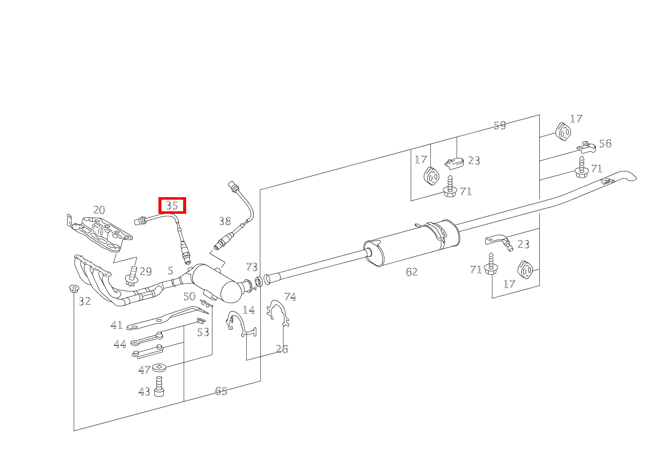 Lambdasonde IN KATALYSATOR VOR MONOLIT L=260 MM G3/2 Vaneo 1.6 TREND 414