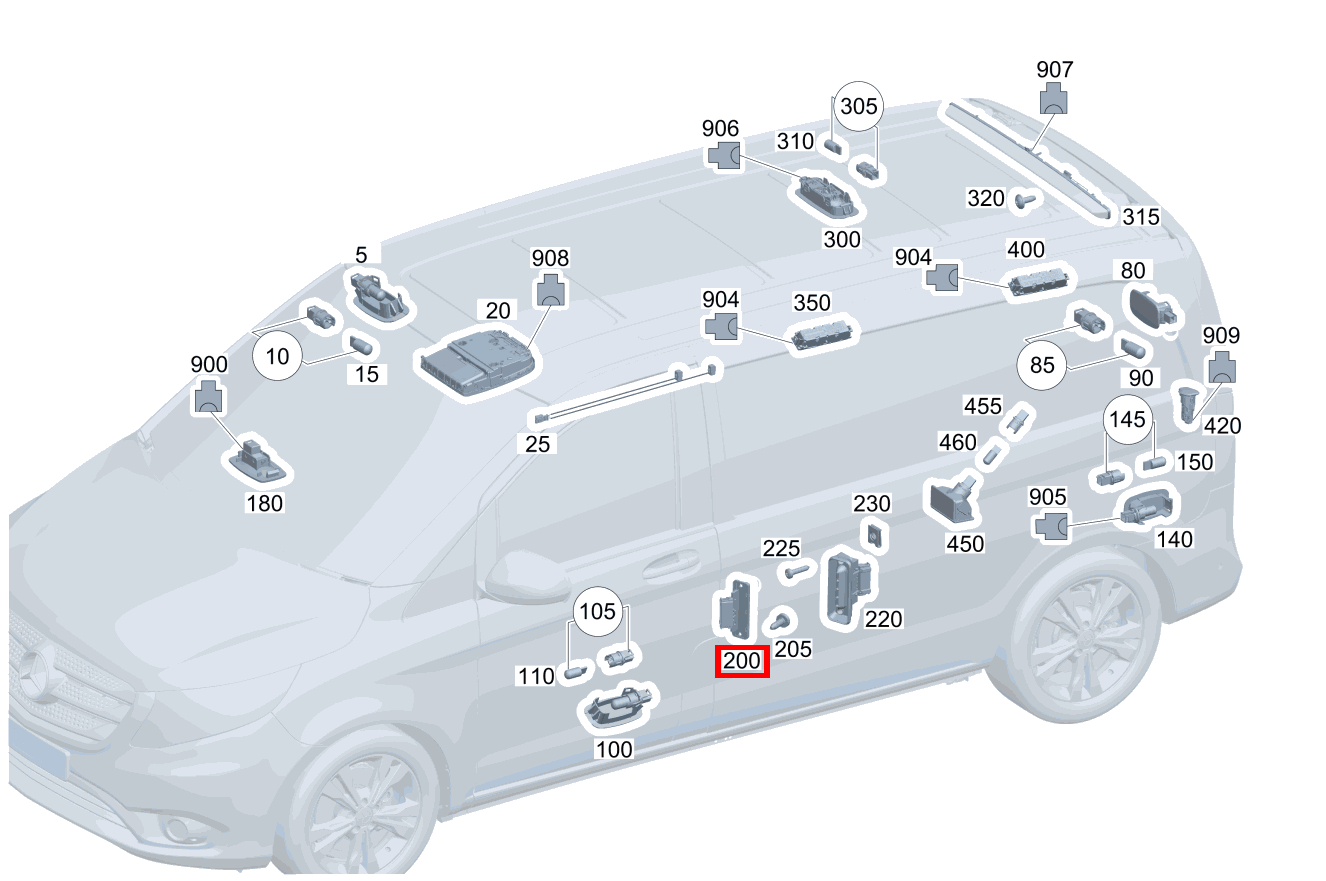 KONTAKTSCHALTER An B-Säule rechts Vito 116 CDI Kasten Lang 245 KONTAKTSCHALTER An B-Säule rechts Vito 116 CDI Kasten Lang 245