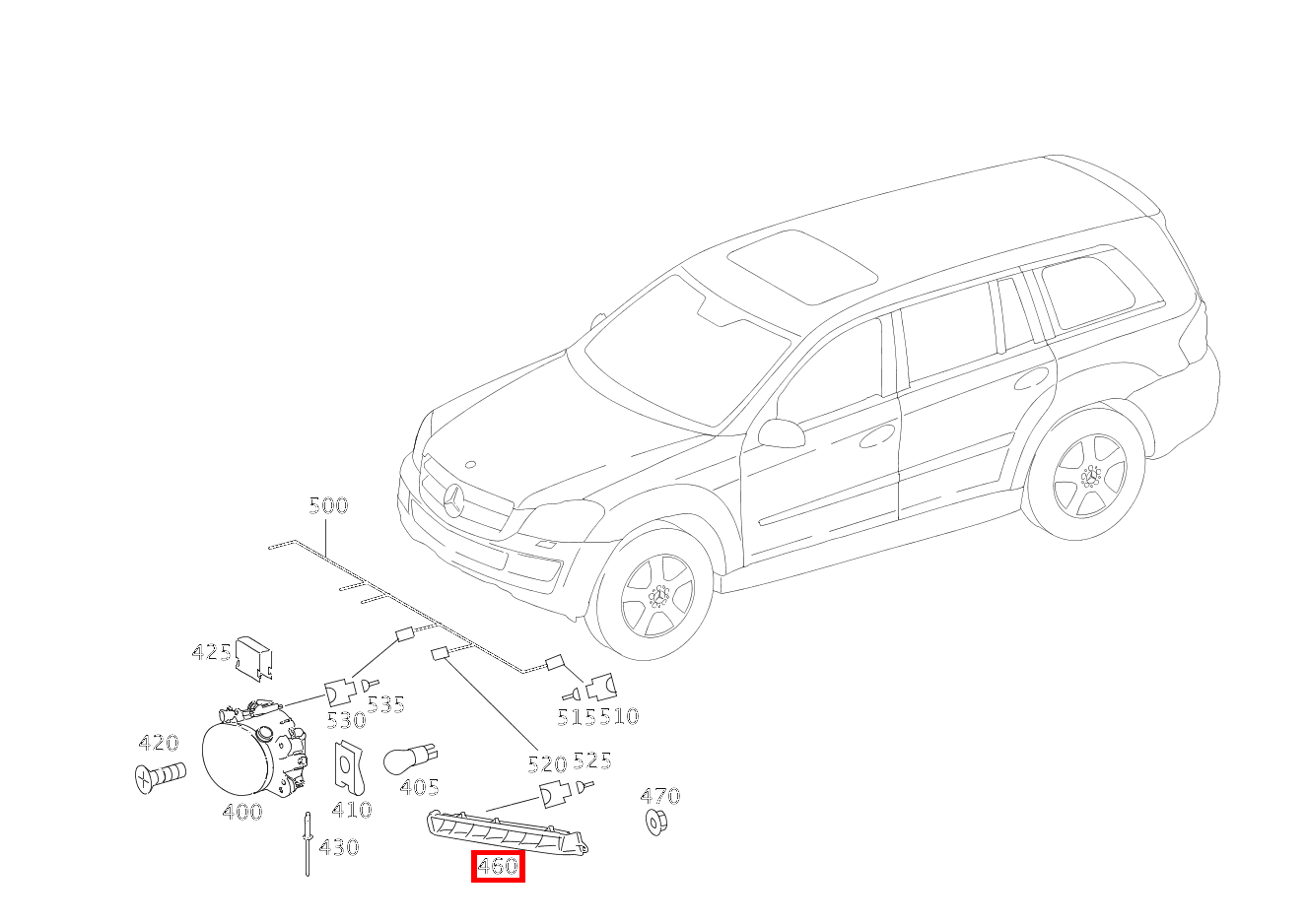 Tagfahrleuchte TAGFAHRLICHT LINKS GL 500 4MATIC Off-Roader 164 Tagfahrleuchte TAGFAHRLICHT LINKS GL 500 4MATIC Off-Roader 164