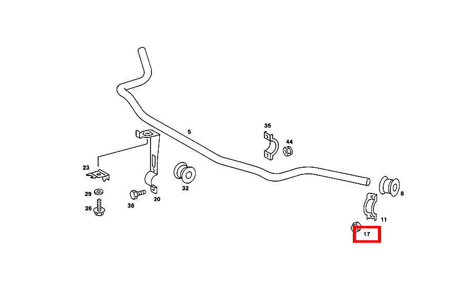Mutter DREHSTAB AN QUERLENKER; M8 190 D 2.5 Turbo 201 Mutter DREHSTAB AN QUERLENKER; M8 190 D 2.5 Turbo 201