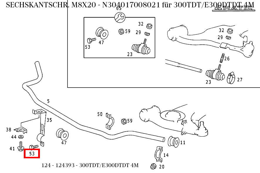 Sechskantschraube M8X20 300TDT/E300DTDT 4M 124