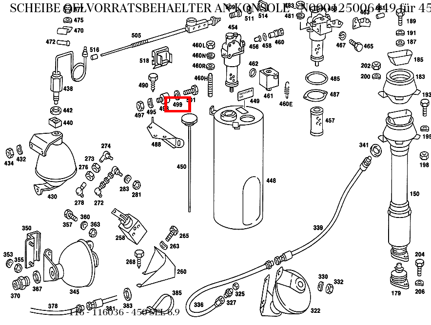 Scheibe OELVORRATSBEHAELTER AN KONSOLE 450 SEL 6.9 116 Scheibe OELVORRATSBEHAELTER AN KONSOLE 450 SEL 6.9 116