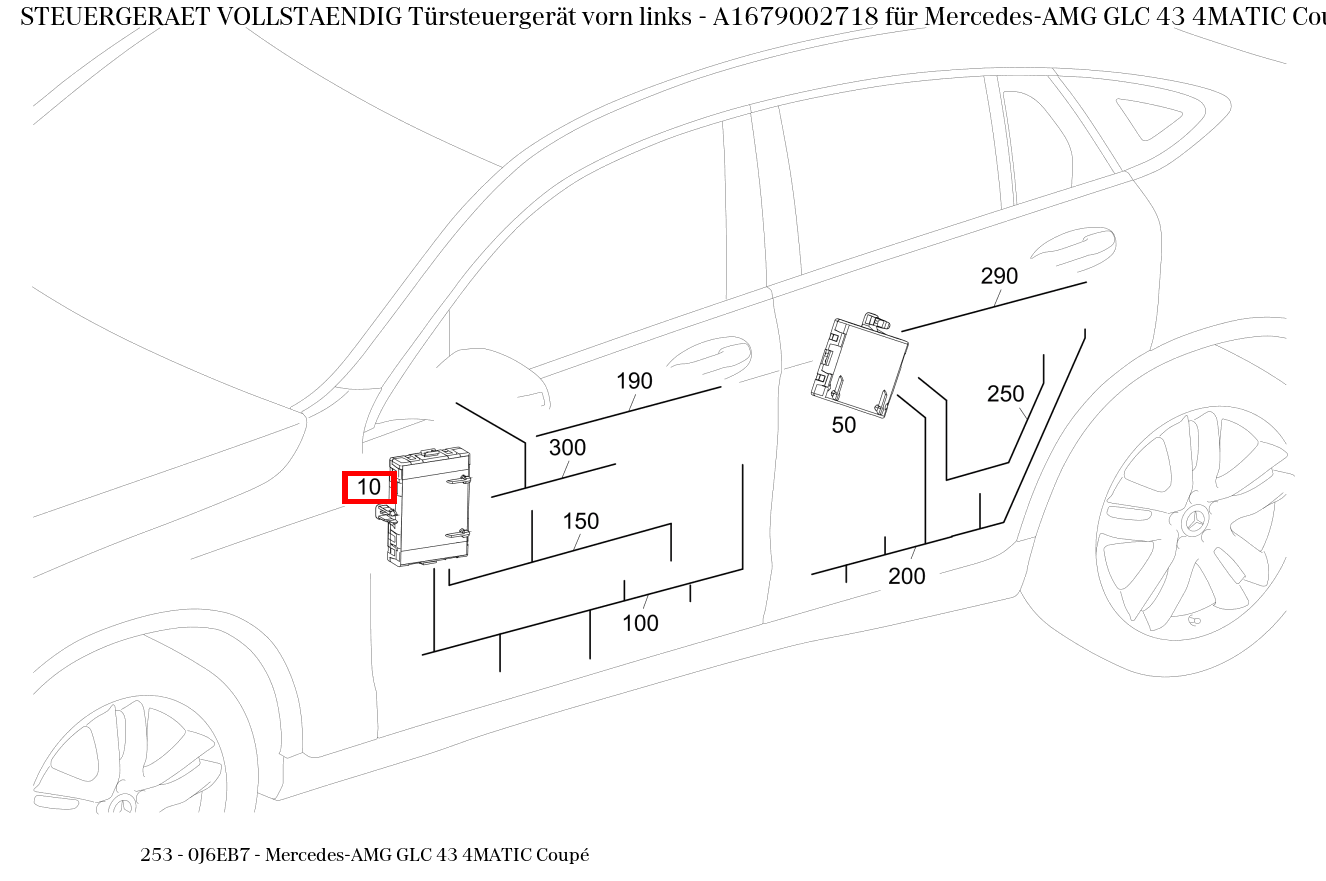 Steuergerät vollständig Türsteuergerät vorn links Mercedes-AMG GLC 43 4MATIC Coupé 253 Steuergerät vollständig Türsteuergerät vorn links Mercedes-AMG GLC 43 4MATIC Coupé 253