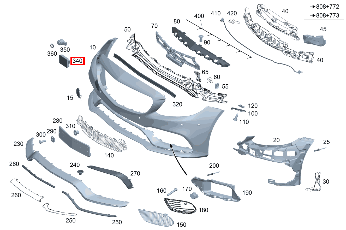 Radarsensor Kollisionswarner Mercedes-AMG C 63 S Cabriolet Edition 1 205