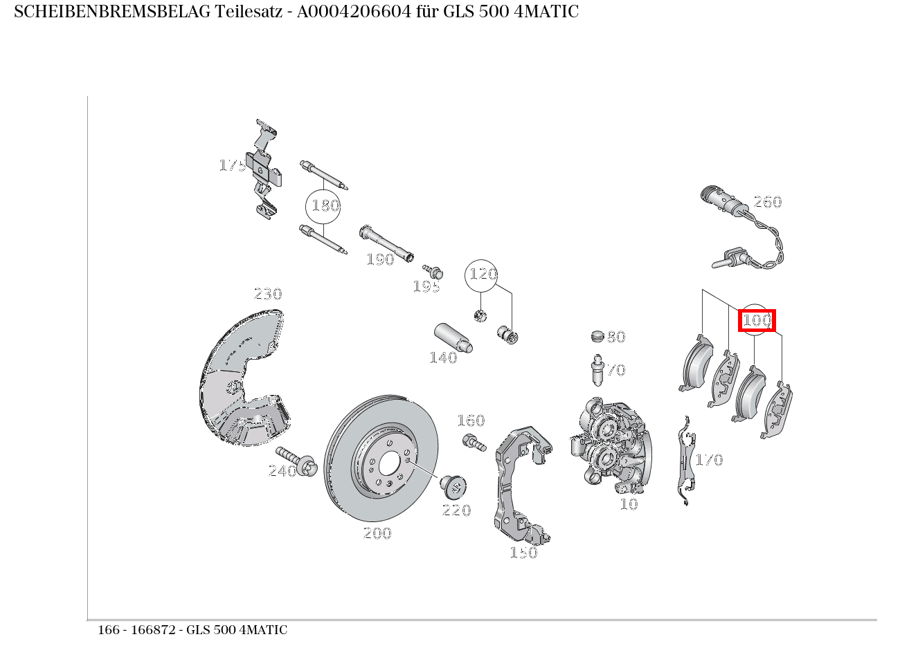 Scheibenbremsbelag Teilesatz M 166, GLE 292 kaufen