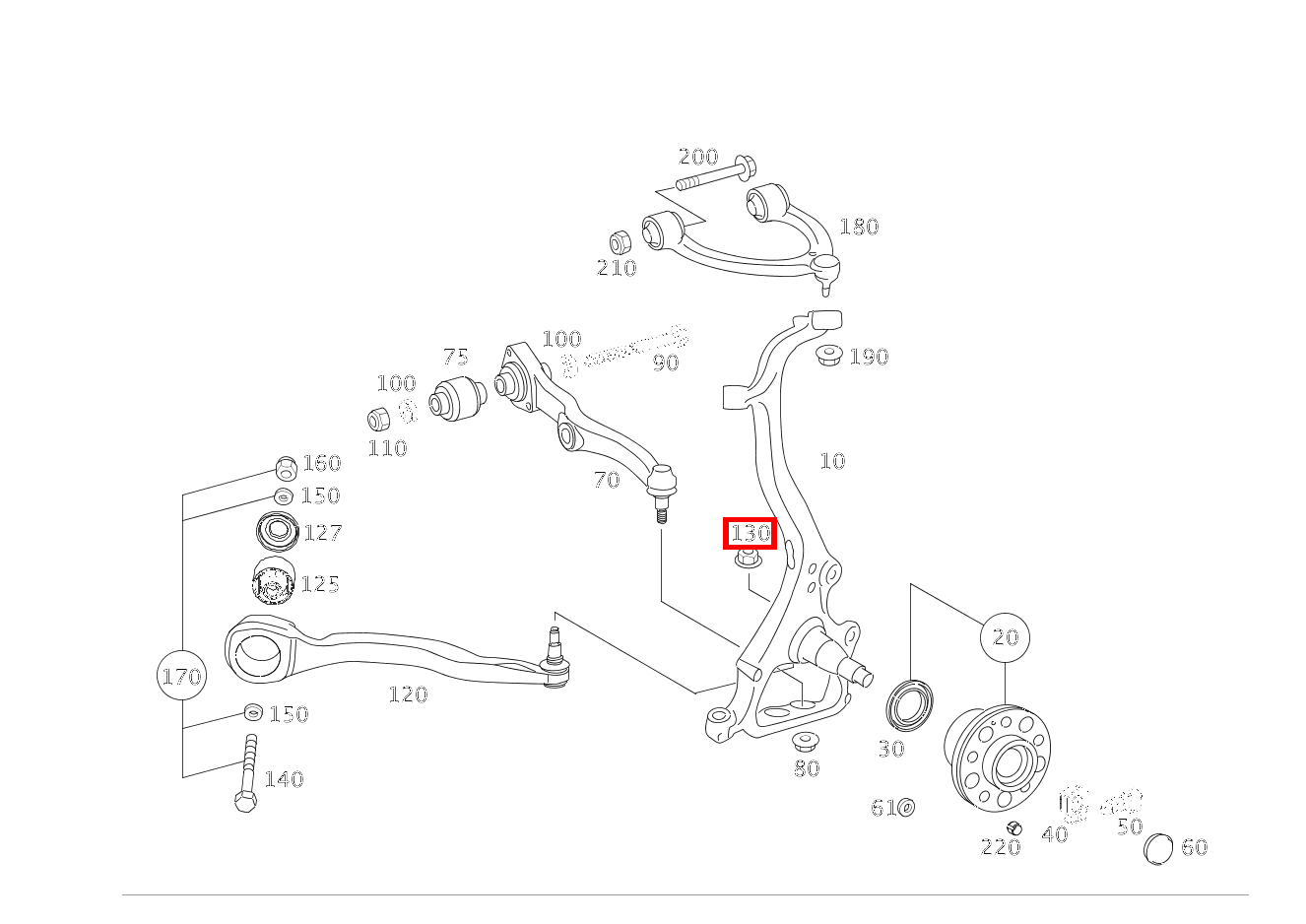 Mutter ZUGSTREBE AN ACHSSCHENKEL RECHTS; M14X1.5 S 550 Limousine lang BCA 221