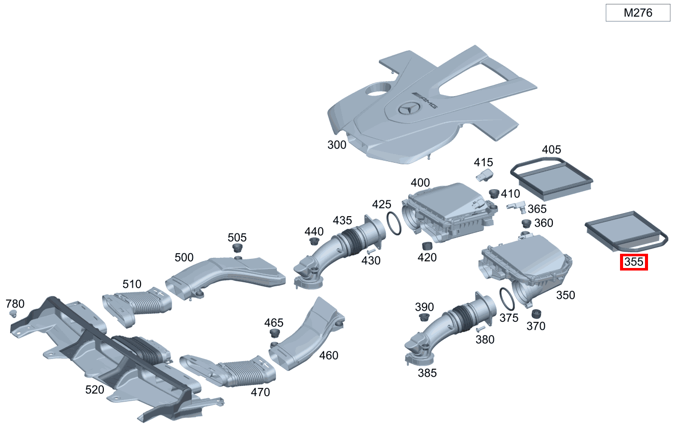 Luftfiltereinsatz Links Mercedes-Benz GLC 43 AMG 4M Coupé 253 Luftfiltereinsatz Links Mercedes-Benz GLC 43 AMG 4M Coupé 253