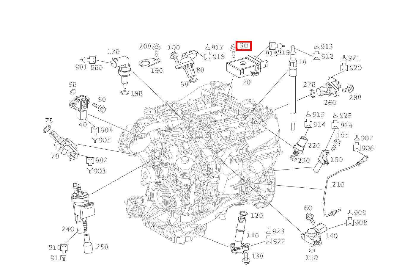 Sechsrundschraube Befestigung Steuergerät; M6X23 E 420 CDI Limousine 211