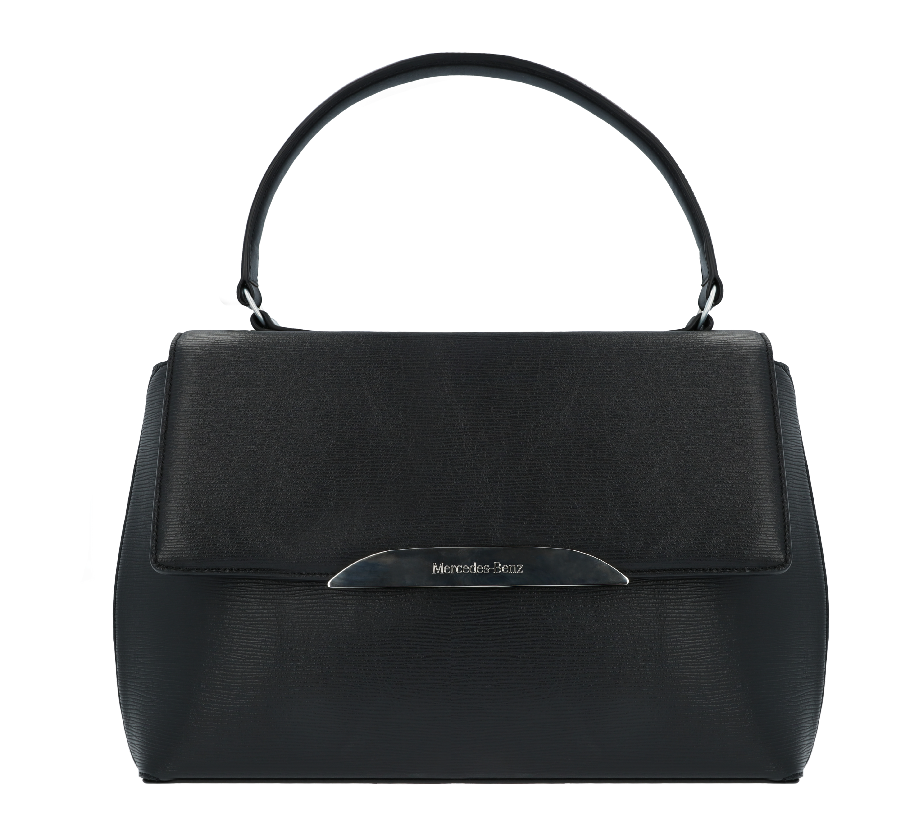 Handtasche schwarz, Rindleder / Polyester