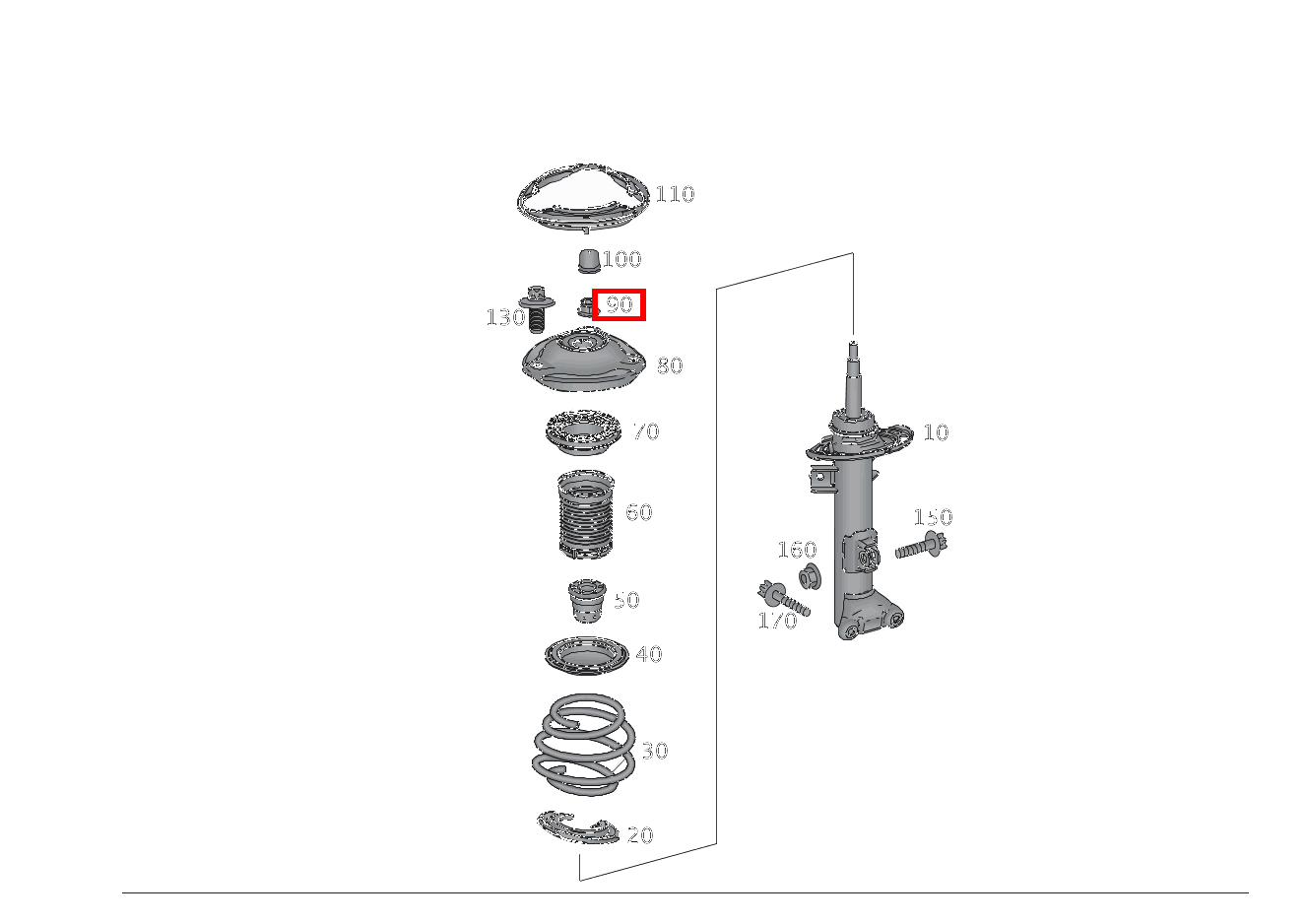 Mutter STOSSDAEMPFER AN LAGERBOCK; M14X1.5 SLK55 AMG 172