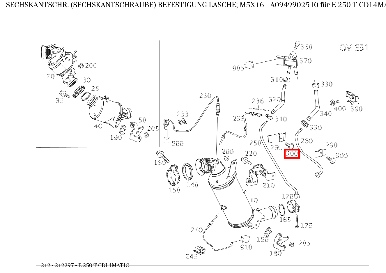 Sechskantschraube BEFESTIGUNG LASCHE; M5X16 E 250 T CDI 4MATIC 212