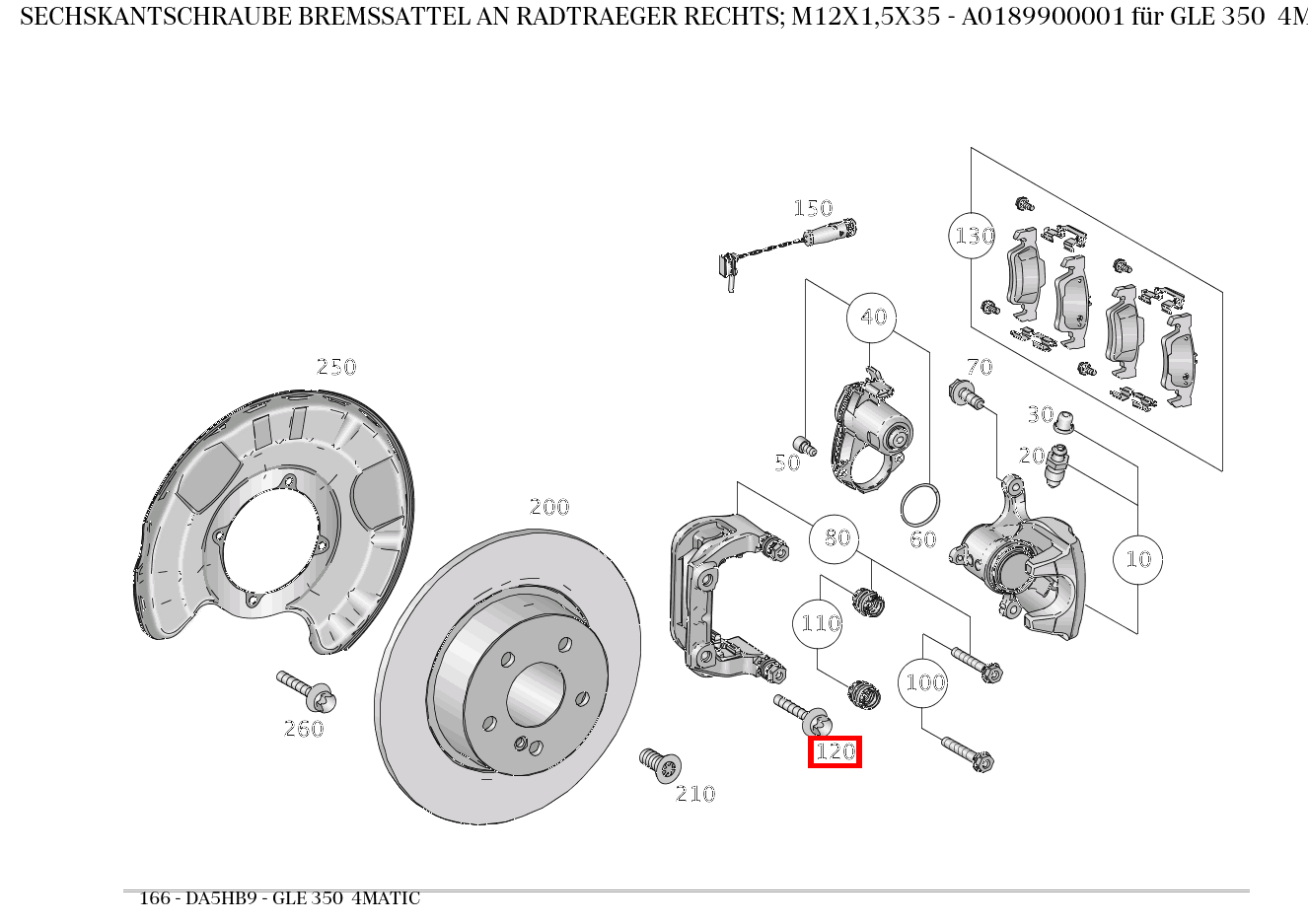 Sechskantschraube BREMSSATTEL AN RADTRAEGER; M12X1,5X35 , , und 