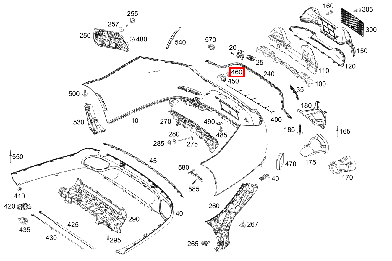 ENTKOPPLUNGSRING PARKTRONIC-System Mercedes-AMG CLS 53 4MATIC+ 257 ENTKOPPLUNGSRING PARKTRONIC-System Mercedes-AMG CLS 53 4MATIC+ 257