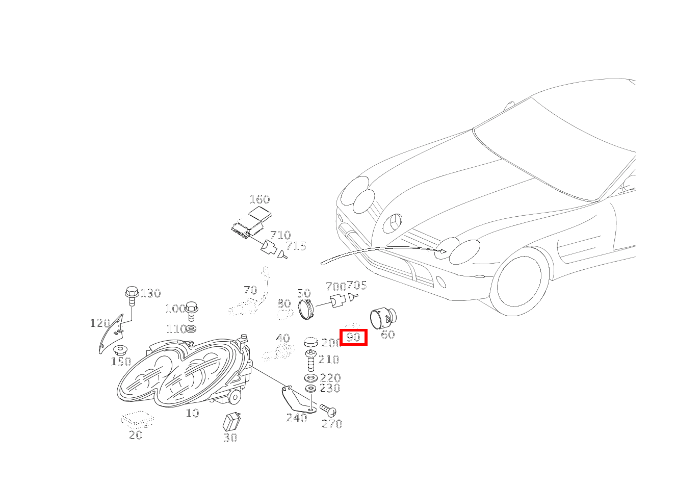 Glühlampe STANDLICHT,RECHTS; 12V-5W SLR McLaren Roadster 199 Glühlampe STANDLICHT,RECHTS; 12V-5W SLR McLaren Roadster 199
