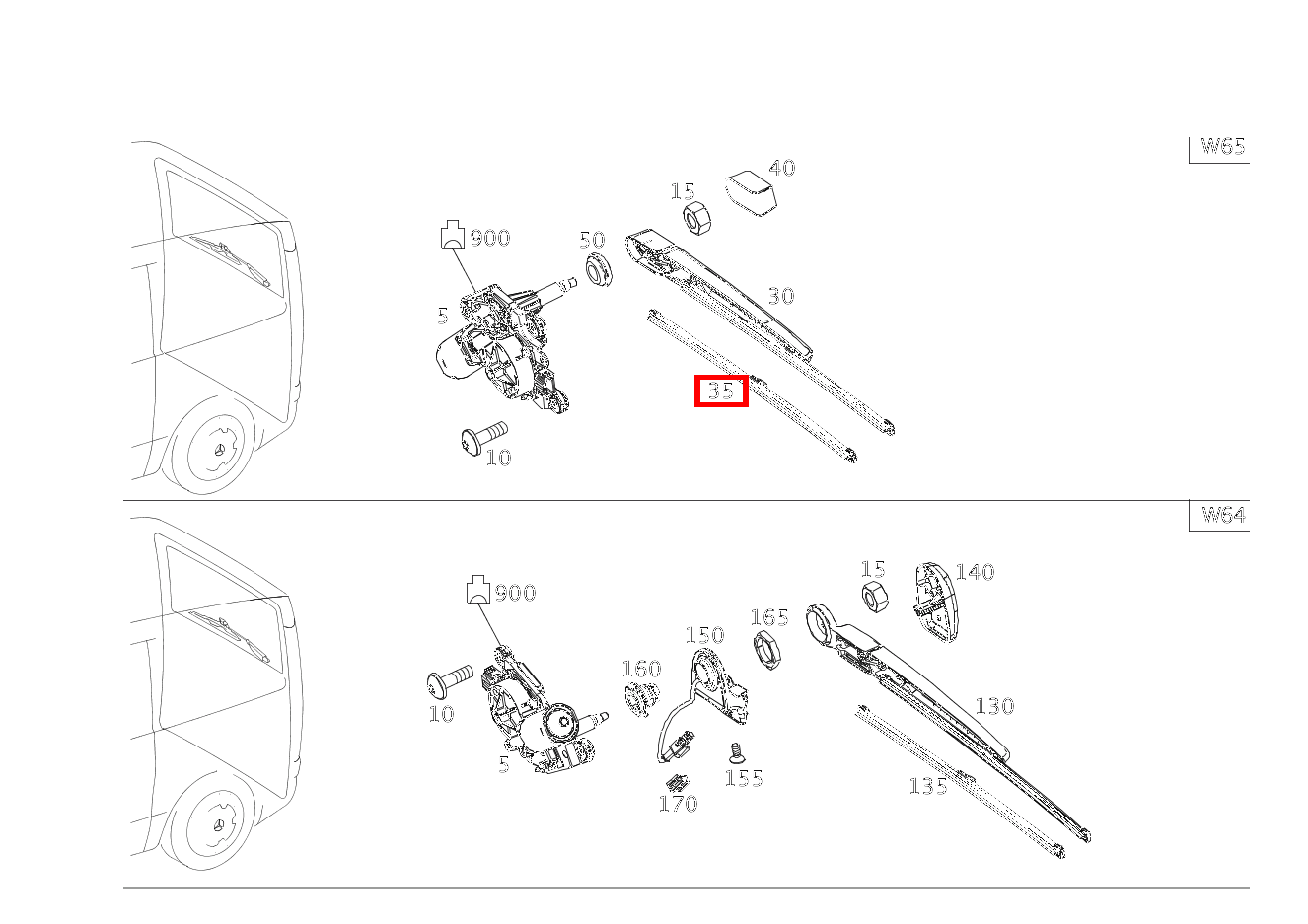 Wischerblatt Vito 116 CDI Mixto Lang 460