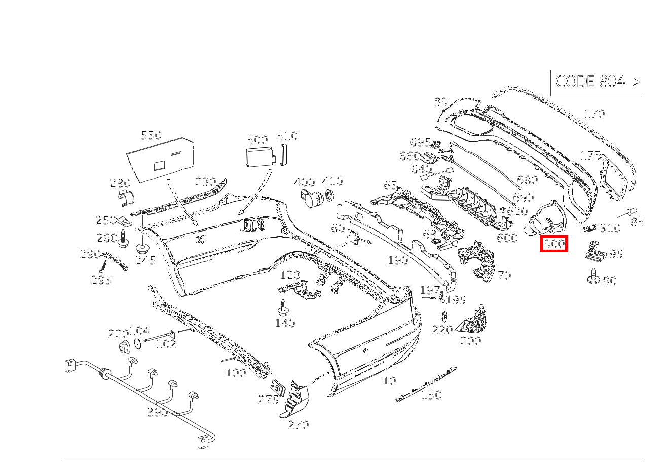 Endrohrblende Links E 200 Limousine 213