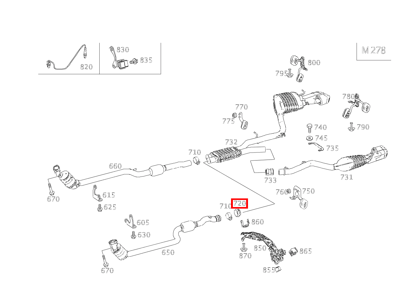 DICHTRING ABGASANLAGE Auspuffrohr vorn rechts an Auspuff hinten E 500/550 CABR. 207