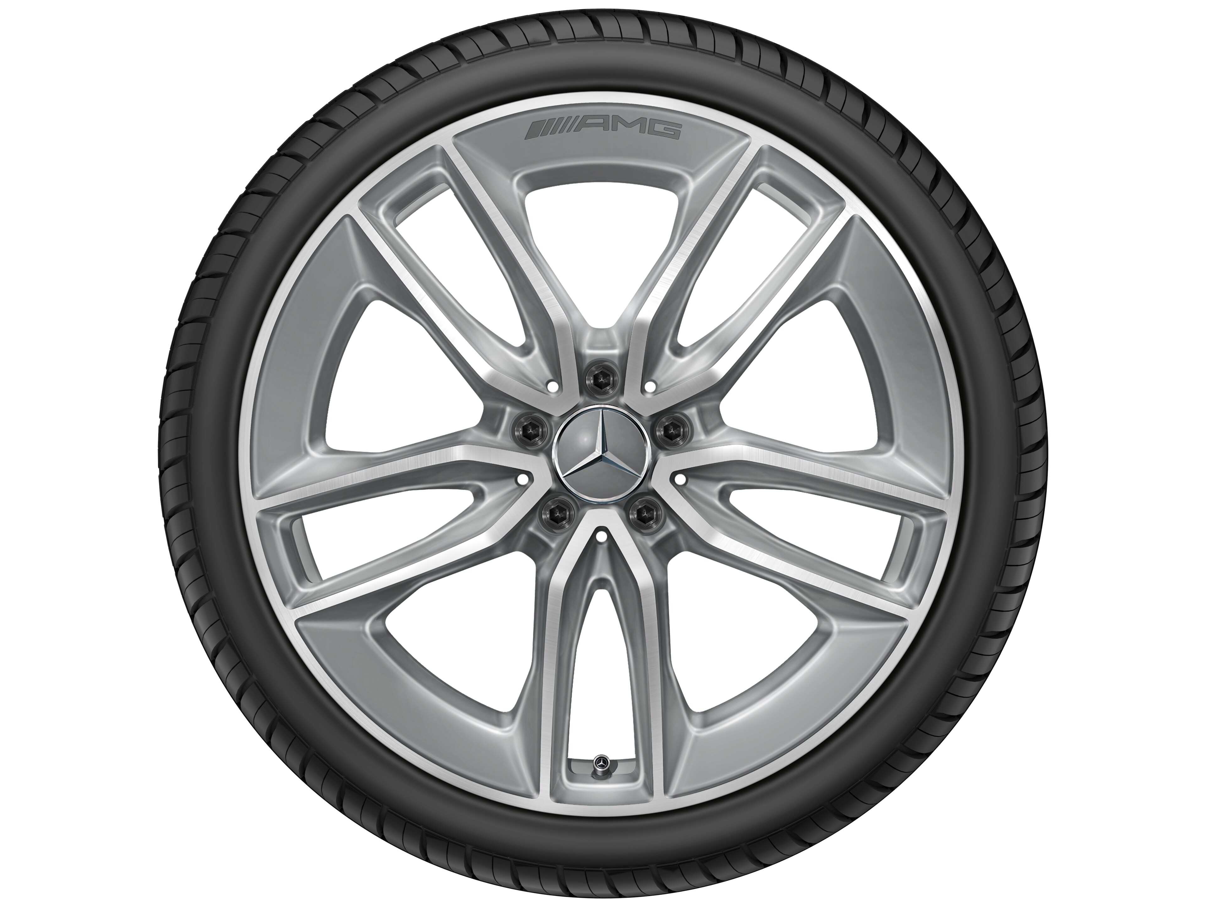 Mercedes-Benz - AMG 5-Doppelspeichen-Rad, 50,8 cm (20 Zoll), glanzgedreht 9 J x 20 ET 49, tremolit-metallic