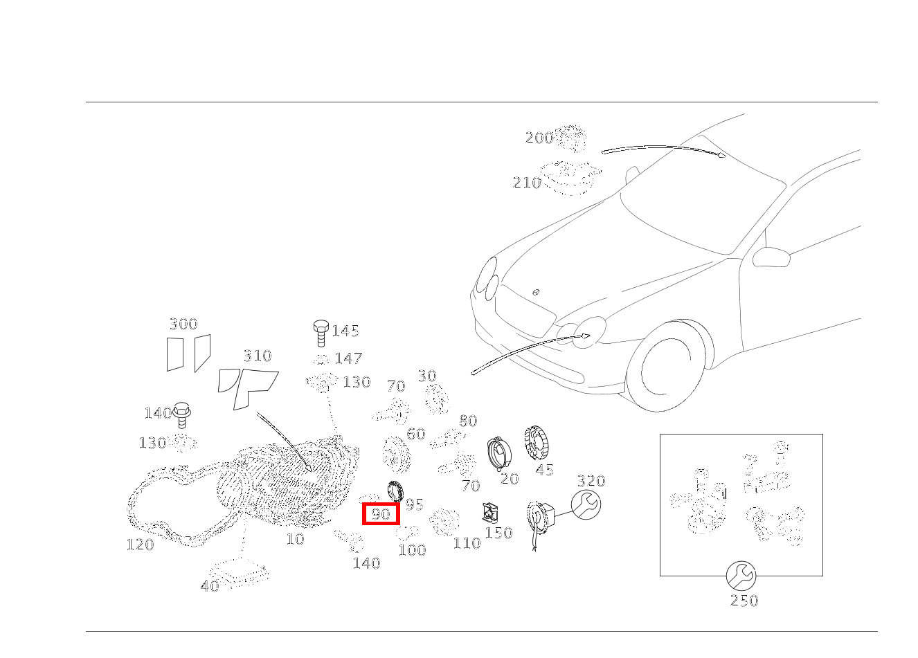 Glühlampe BEGRENZUNGS- UND PARKLICHT, RECHTS; 12V-5W C 320 Sportcoupé 203 Glühlampe BEGRENZUNGS- UND PARKLICHT, RECHTS; 12V-5W C 320 Sportcoupé 203