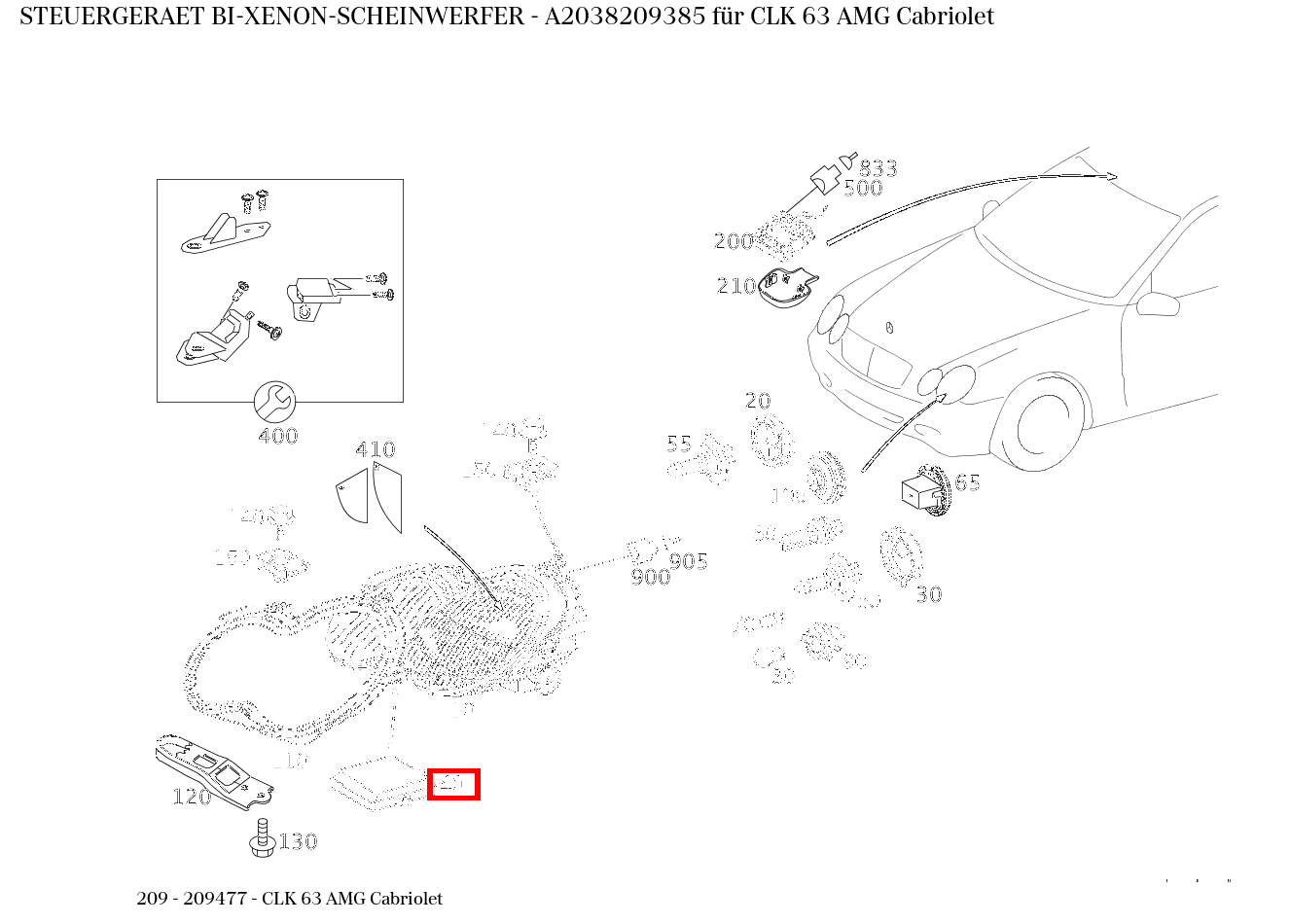 STEUERGERAET BI-XENON-SCHEINWERFER CLK 63 AMG Cabriolet 209