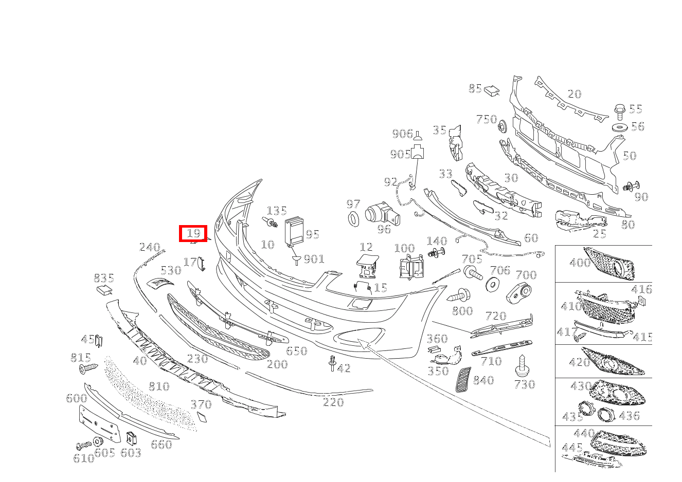 FANGBAND ABDECKUNG S 65 AMG Limousine lang 221