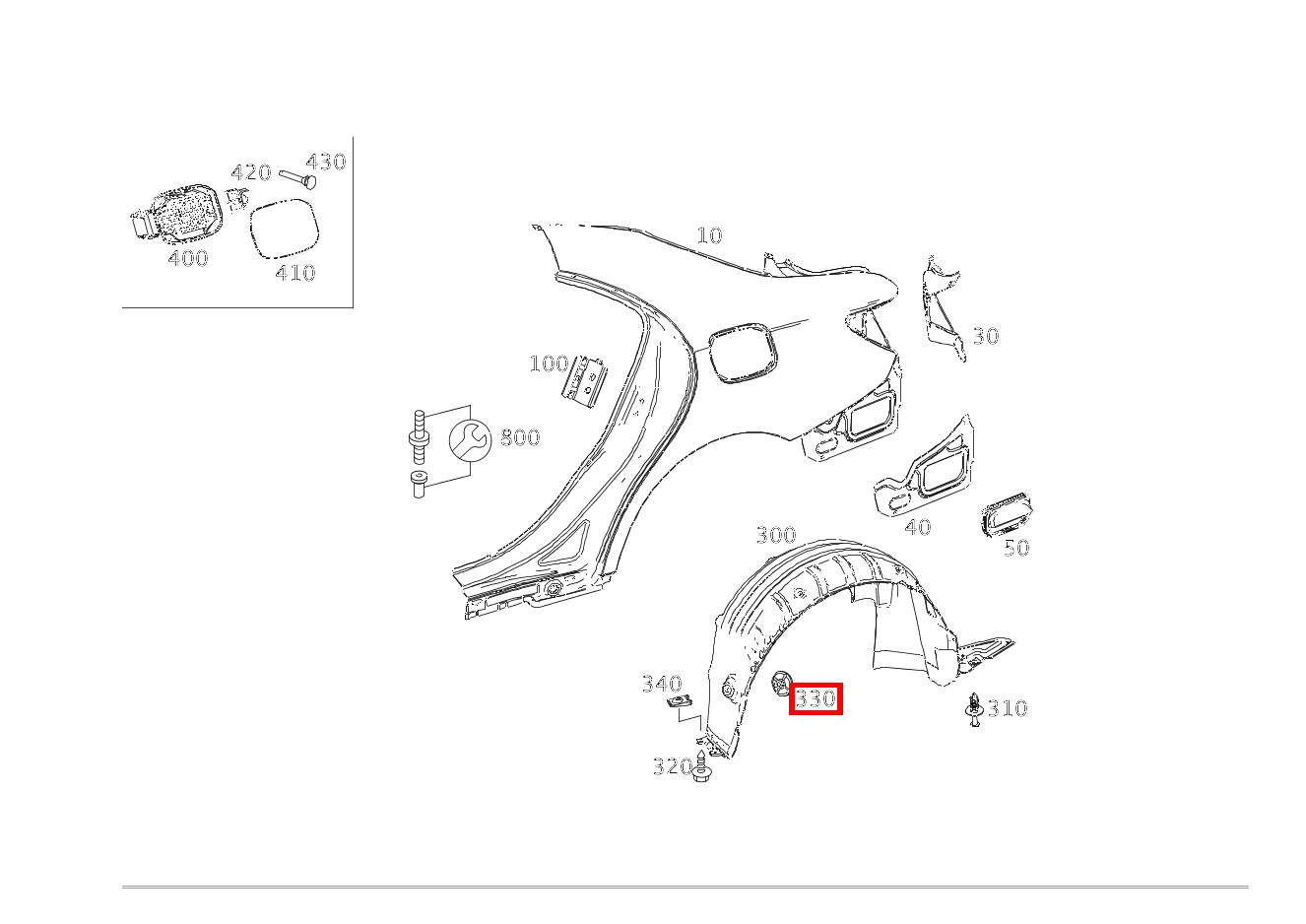KUNSTSTOFFMUTTER ABDECKUNG AN KAROSSERIE RECHTS CLA 250 4MATIC Coupé 117