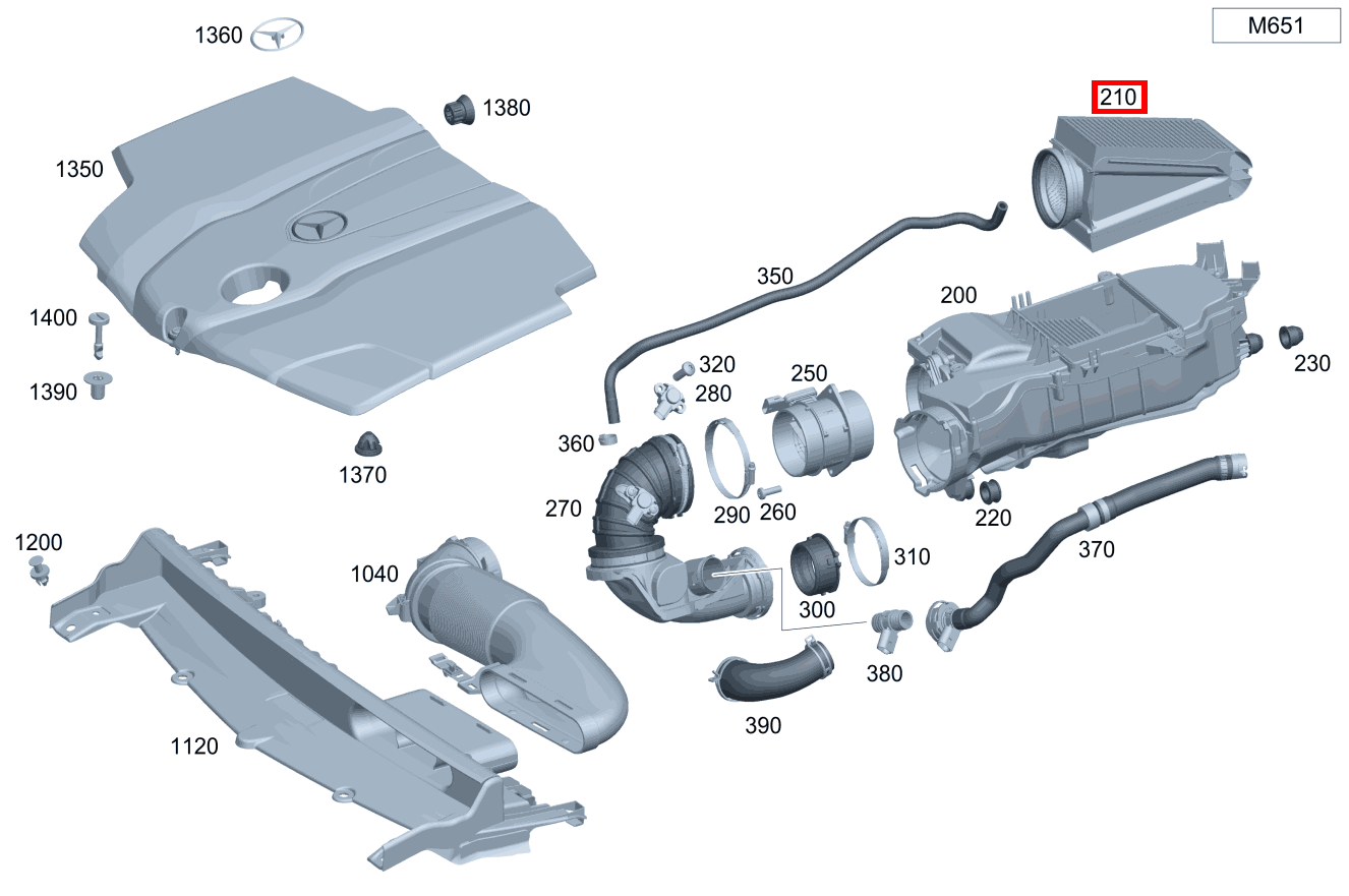 Luftfiltereinsatz Luftansaugung Motor GLC 250 d 4MATIC Coupé BCA 253