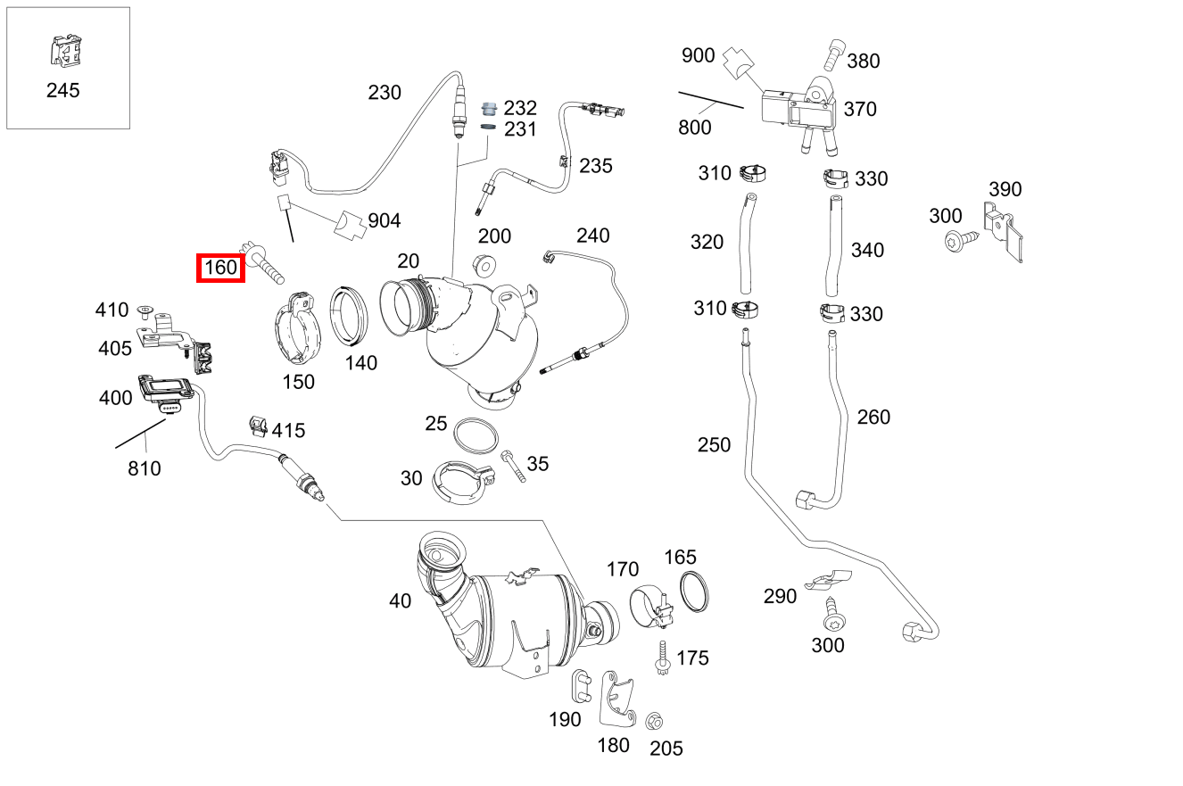 Sechsrundschraube Rohrschelle an Abgasturbolader; M8X40 GLK220BT 4M 204 Sechsrundschraube Rohrschelle an Abgasturbolader; M8X40 GLK220BT 4M 204