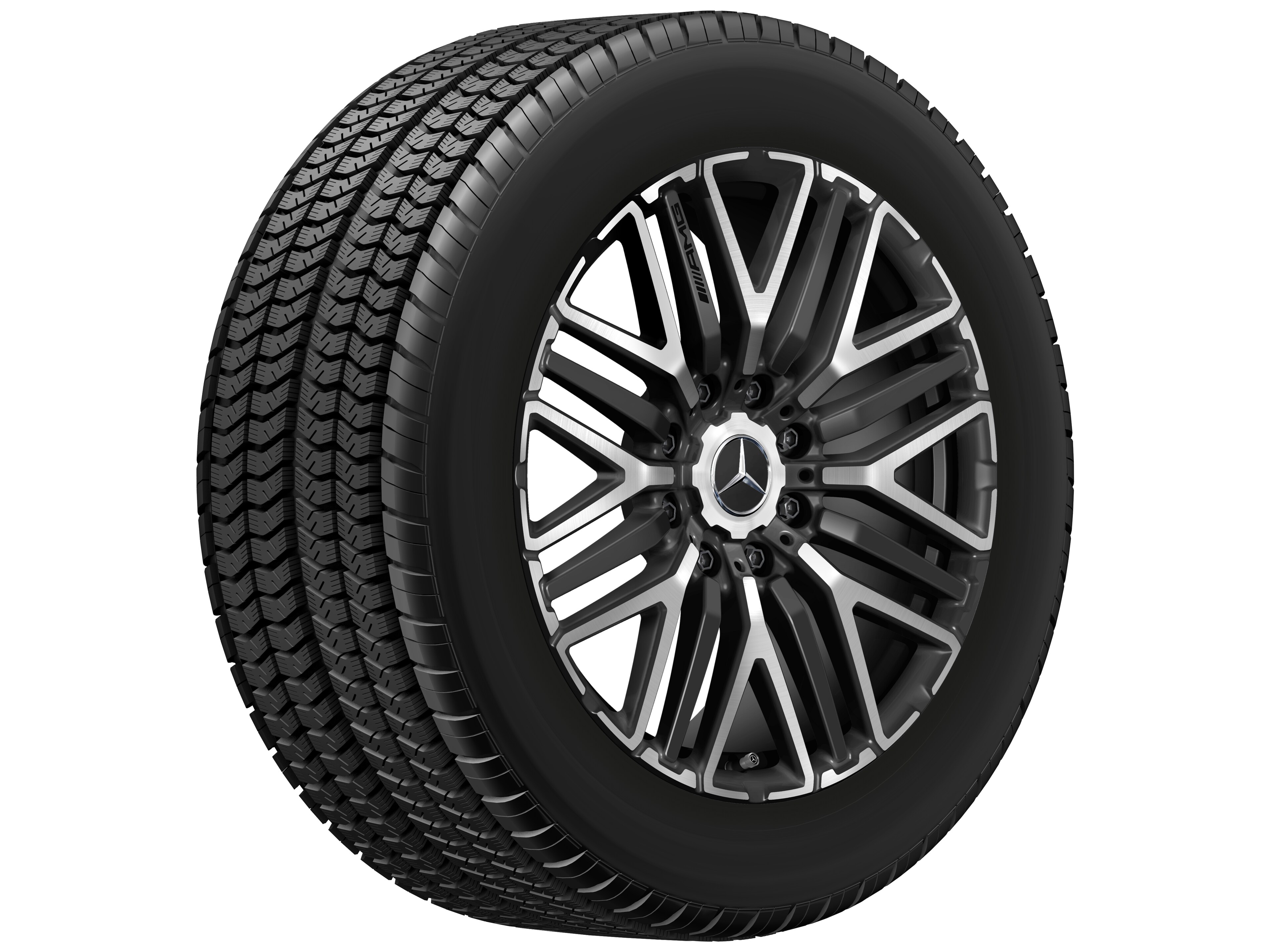 Mercedes-Benz -  AMG Schmiederad 22 Zoll, 9,5 J x 22 ET 60, schwarz matt, glanzgedreht