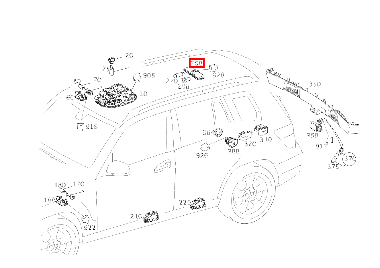Innenleuchte DECKENLEUCHTE HINTEN GLK 350 4MATIC 204 Innenleuchte DECKENLEUCHTE HINTEN GLK 350 4MATIC 204