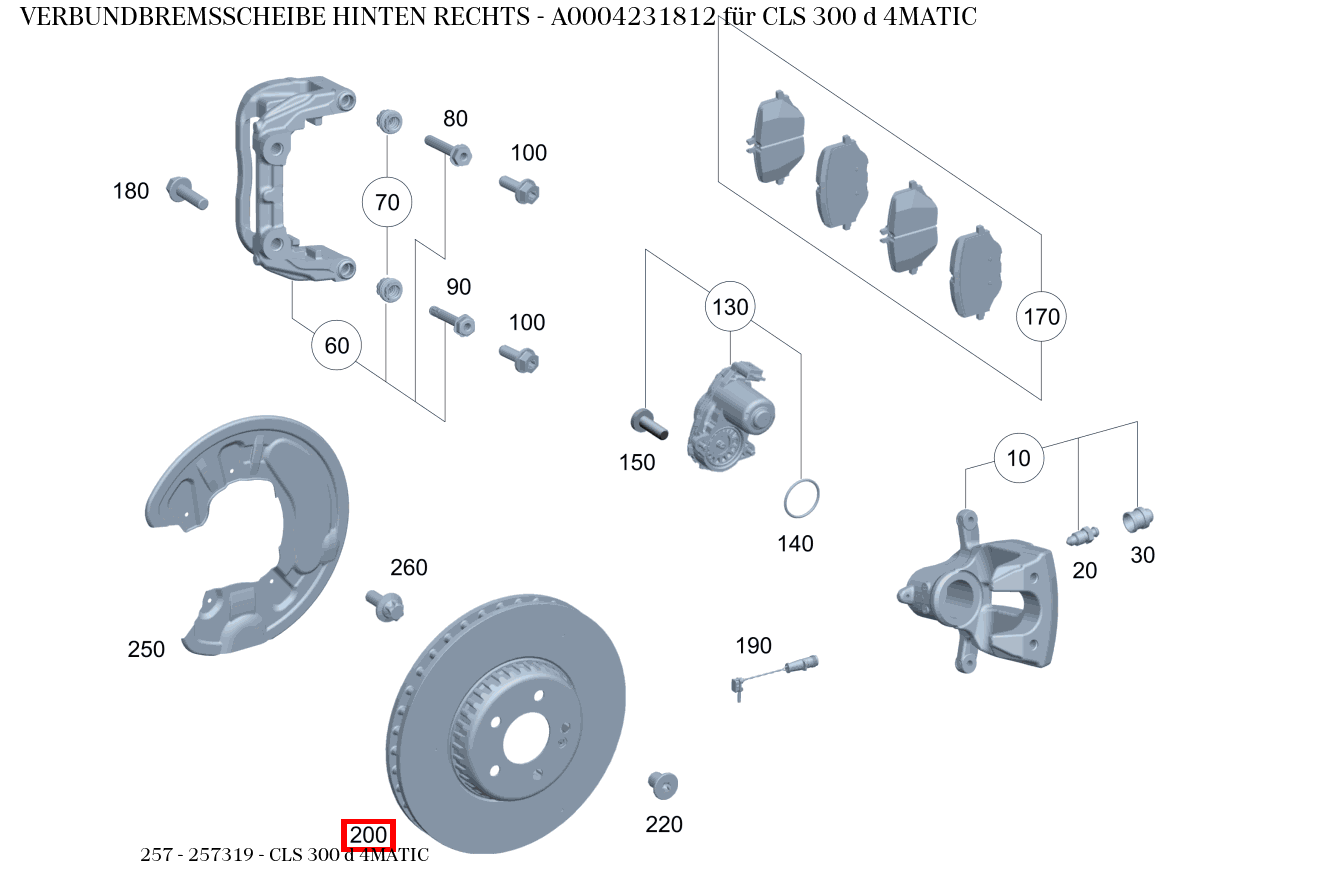 Verbundbremsscheibe HINTEN RECHTS CLS 300 d 4MATIC 257
