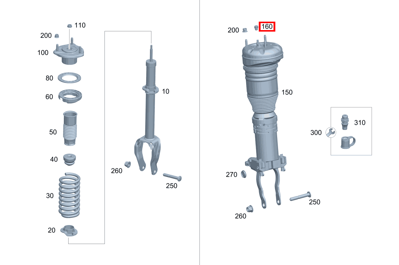 Anschlussstutzen Druckleitung an Federbein GLE 400 d 4MATIC 247 Anschlussstutzen Druckleitung an Federbein GLE 400 d 4MATIC 247