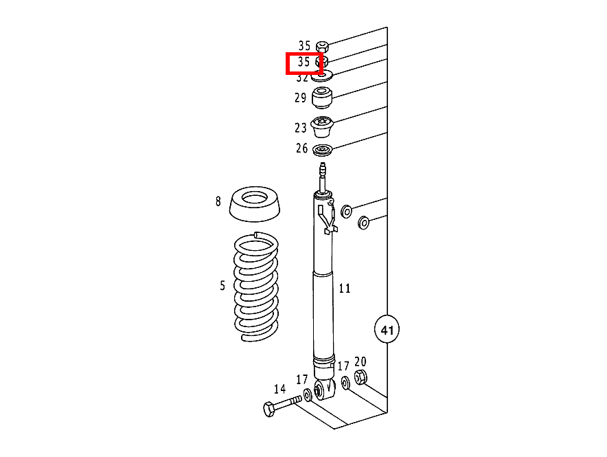 Sechskantmutter FEDERBEIN AN RAHMEN; M10X1 300 E 4MATIC 124 Sechskantmutter FEDERBEIN AN RAHMEN; M10X1 300 E 4MATIC 124