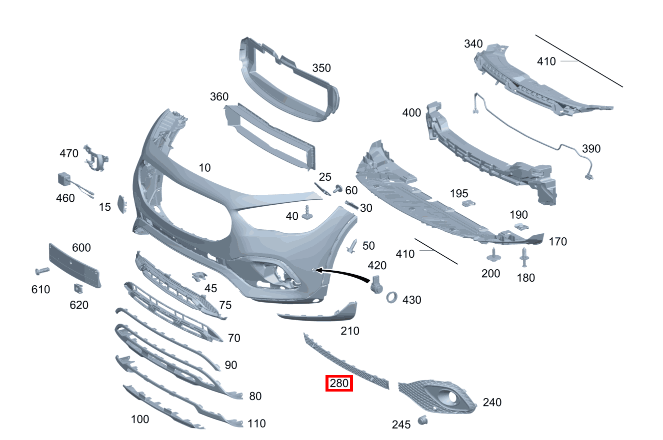 Abdeckung Stossfänger Mitte GLA 200 4MATIC 247