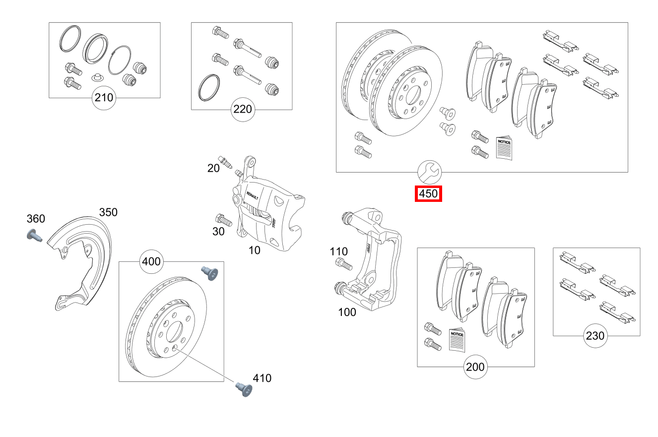 REP.SATZ BREMSSCHEIBE Teilesatz links und rechts 230 G 460 REP.SATZ BREMSSCHEIBE Teilesatz links und rechts 230 G 460