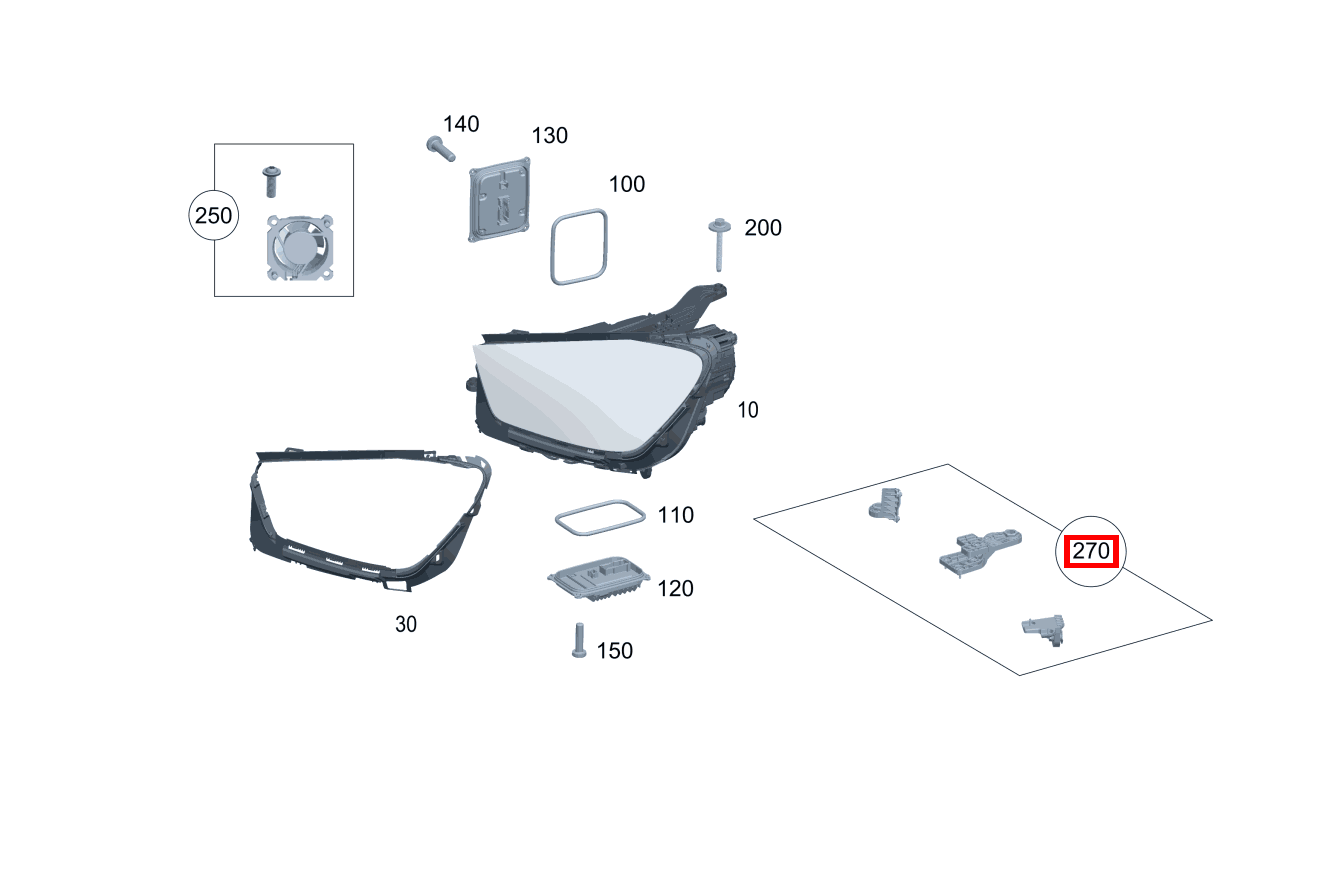 Reparatursatz Halter Reparaturlösung für Scheinwerfer, links Mercedes-AMG GLS 63 4MATIC+ 167