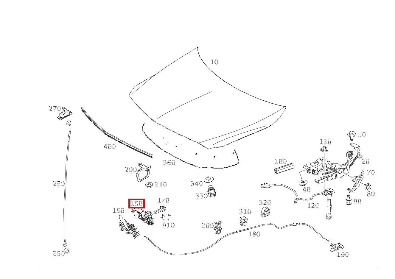 Endschalter Motorhaubenverschluss rechts A 45 AMG 4MATIC 176