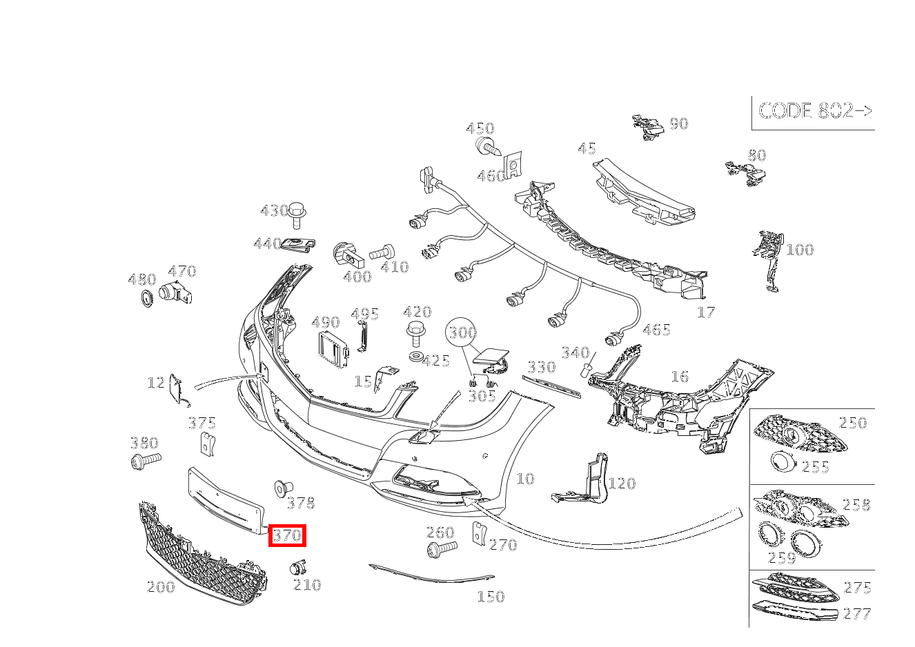 Kennzeichenblende Vorn C 180 KOMPRESSOR T-Modell BlueEFFICIENCY 240