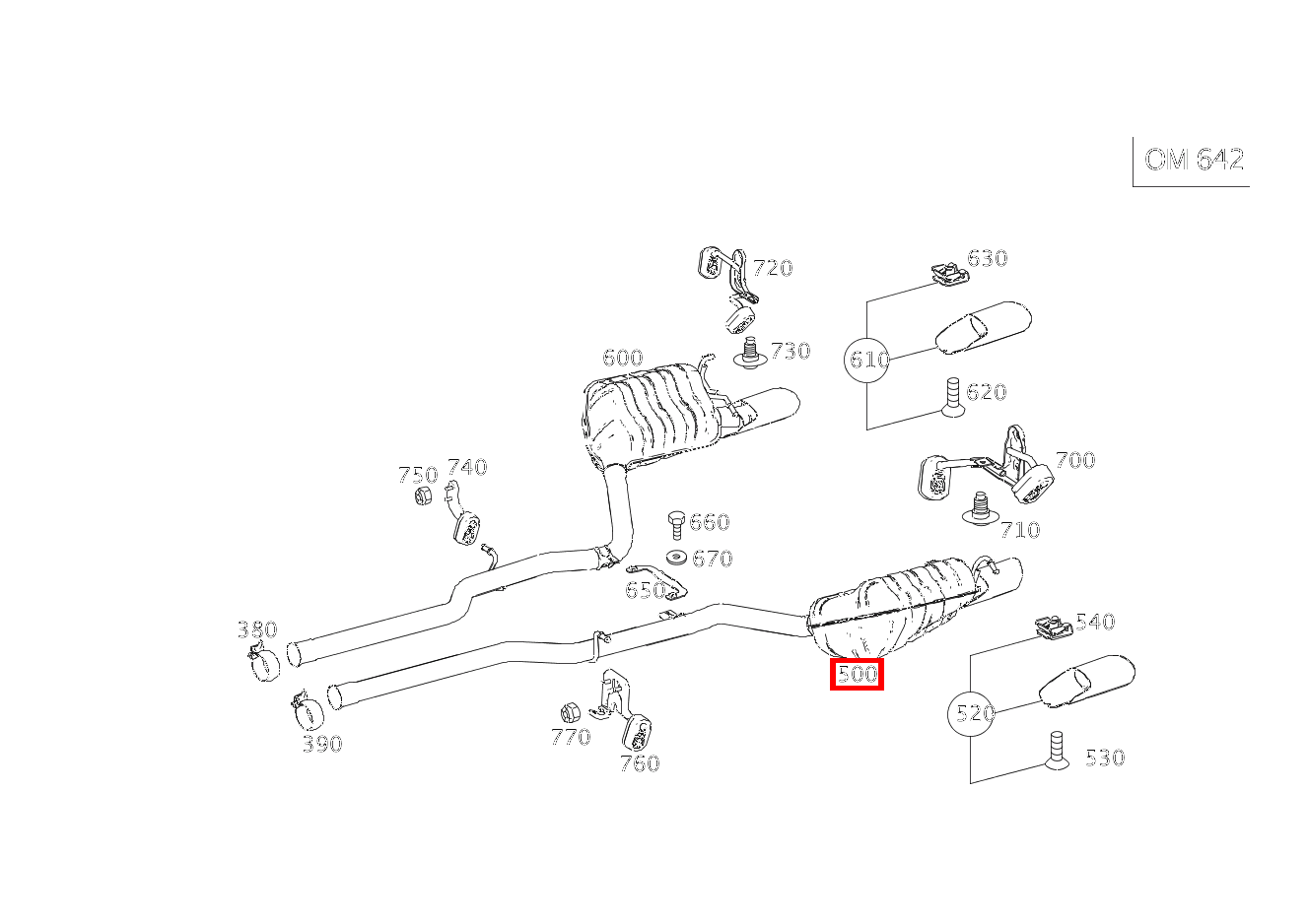 Abgasleitung Hinten links E350CDI BE CA 207 Abgasleitung Hinten links E350CDI BE CA 207