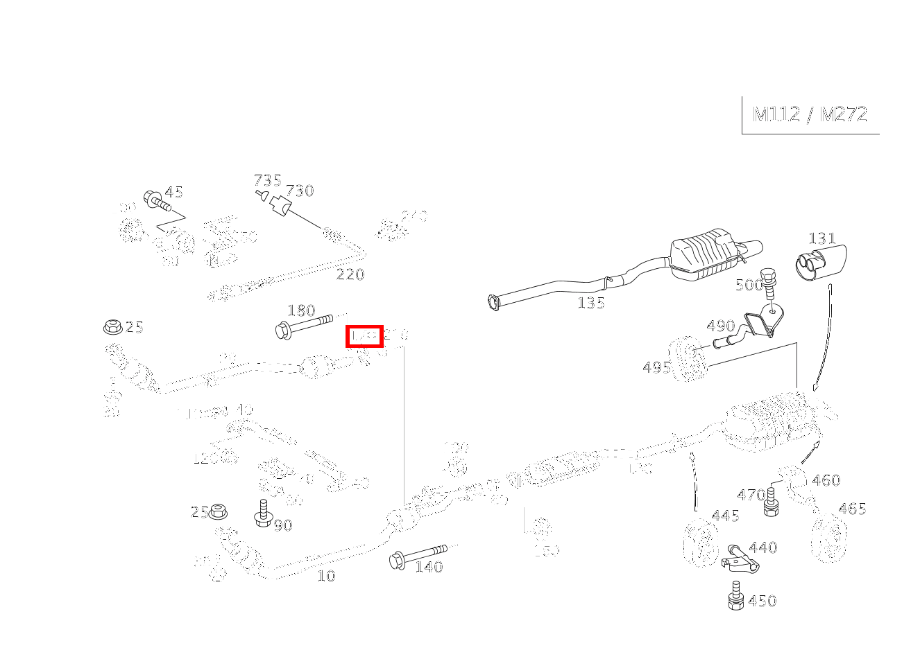 Flansch Auspuffrohr links an Auspuffrohr rechts CLK 320 CABRIOLET 209
