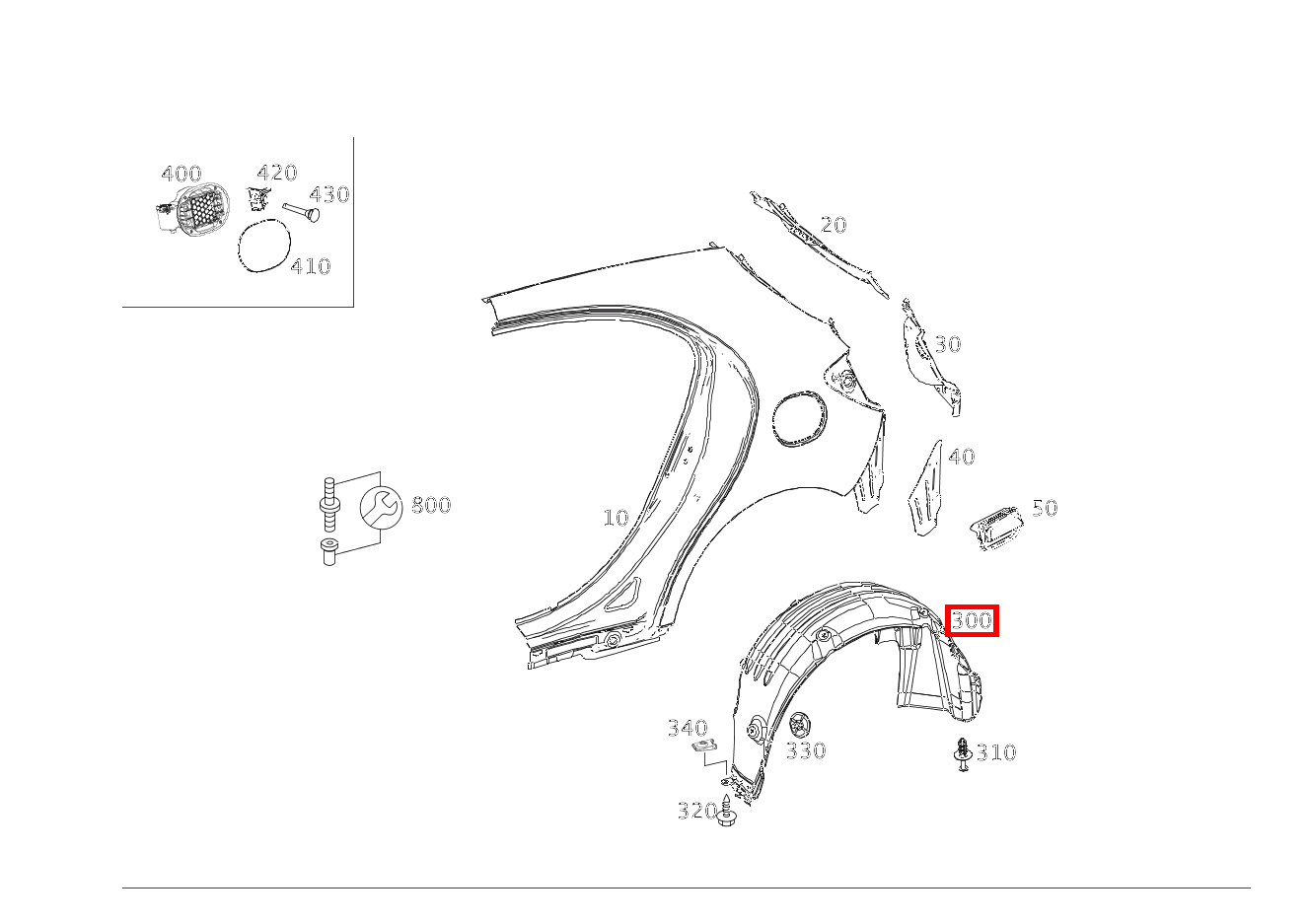 RADLAUFABDECKUNG HINTEN LINKS Mercedes-Benz A 45 AMG 4M 176