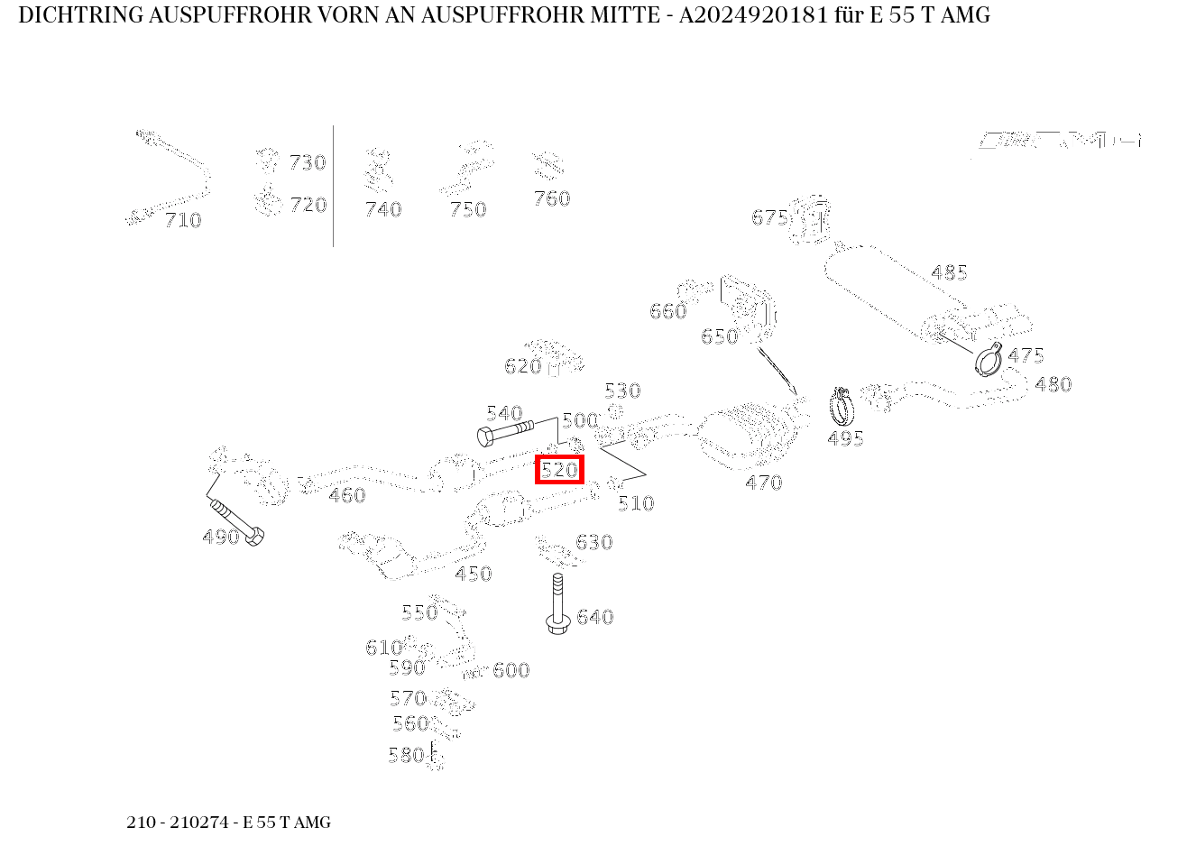 Dichtring AUSPUFFROHR VORN AN AUSPUFFROHR MITTE E 55 T AMG 210 Dichtring AUSPUFFROHR VORN AN AUSPUFFROHR MITTE E 55 T AMG 210