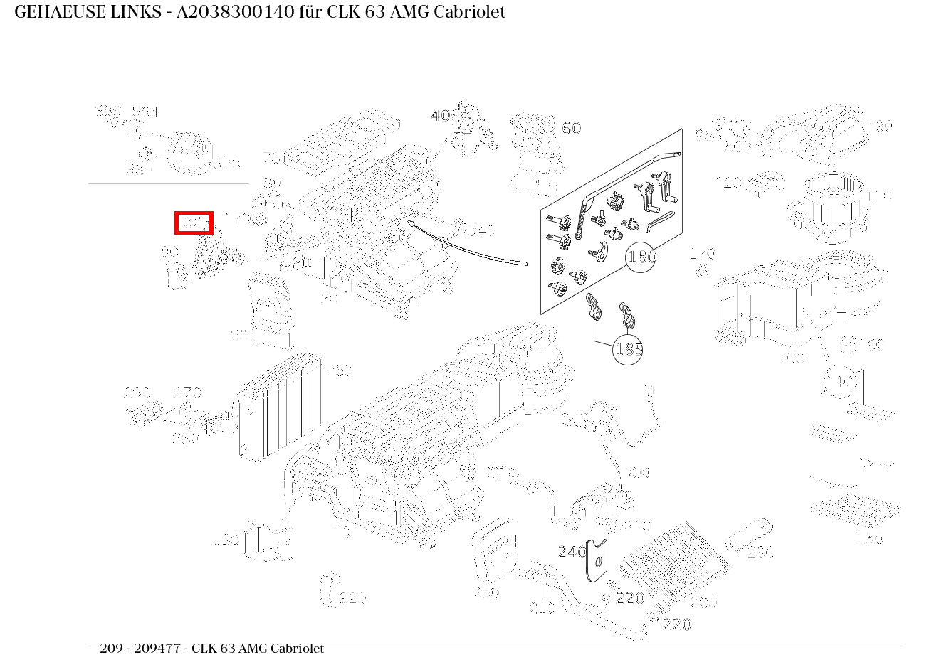 Gehäuse LINKS CLK 63 AMG Cabriolet 209 Gehäuse LINKS CLK 63 AMG Cabriolet 209