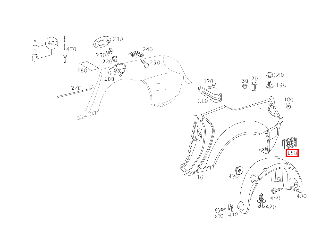 Klappe HINTEN RECHTS SLK 55 AMG Roadster 171