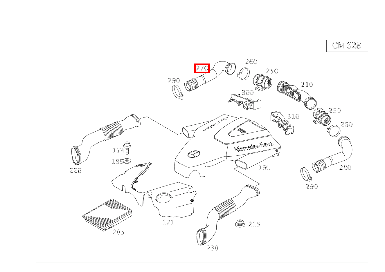 Saugrohr RECHTS E 400 CDI Limousine 211