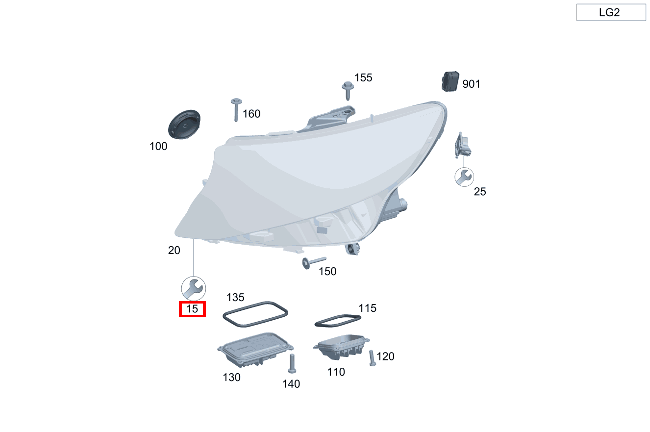 REP.SATZ SCHEINWERFER Scheinwerfer links Vito Kastenwagen 116 BlueTEC K 201
