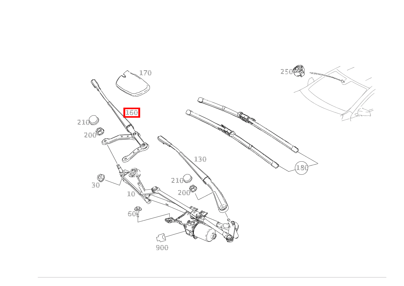 Wischerarm Beifahrerseite C 200 4MATIC T-Modell 205 Wischerarm Beifahrerseite C 200 4MATIC T-Modell 205