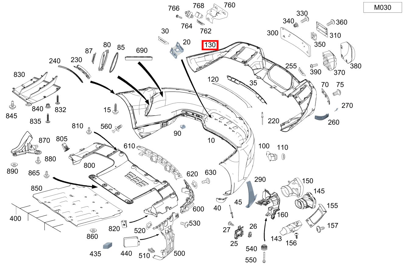 Abdeckung Stossfänger Stoßfänger hinten unten Mercedes-AMG GT R PRO 190
