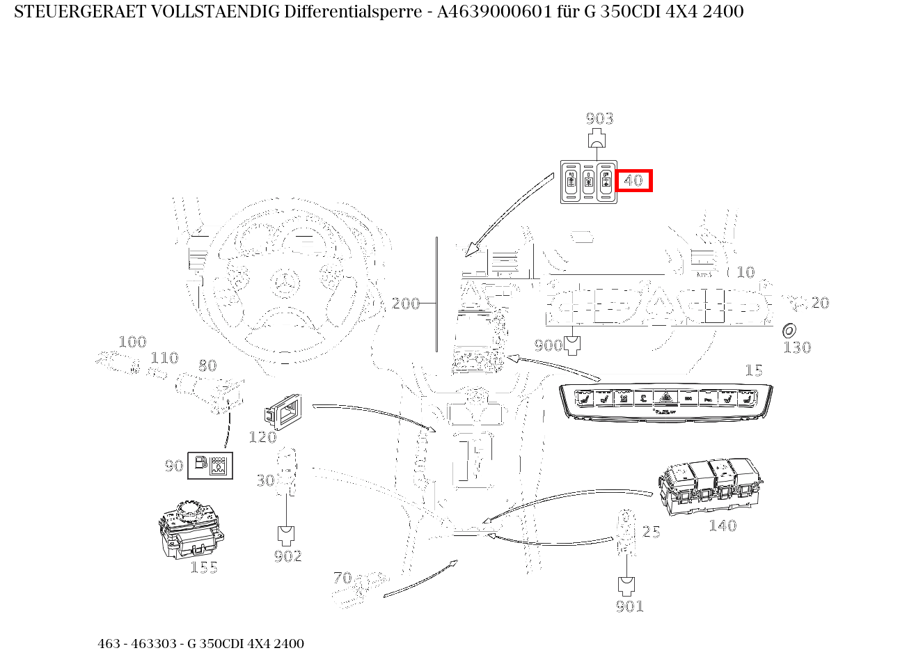Steuergerät vollständig Differentialsperre G 350CDI 4X4 2400 463 Steuergerät vollständig Differentialsperre G 350CDI 4X4 2400 463